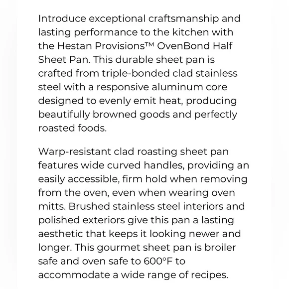 Hestan OvenBond Tri-ply Half Sheet Pan - Picture 13 of 16